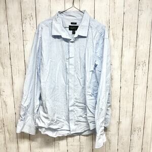 Kenneth Cole Shirt Men Size XXL Blue Button Down Long Sleeve‎ Collared Dress